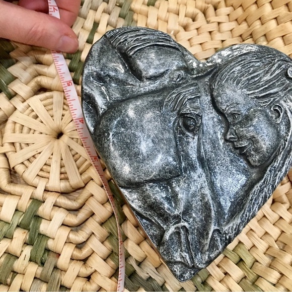 Pewter horse jewelry box. Heart shaped equestrian horse lover trinket box. - Picture 2 of 9